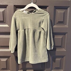 Zara Kids Ribbed Sage Green Sweater